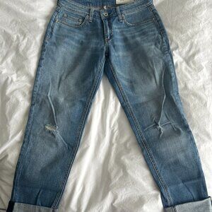 Rag and Bone Dre Low-Rise Slim Boyfriend Ankle Jeans